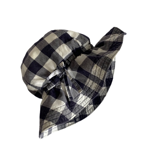 Baby Gap Navy Blue/White Buffalo Plaid Bucket Hat Lightweight Size 12-18 Months - Picture 1 of 8